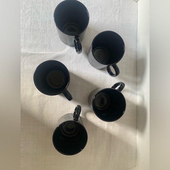 RETRO  90s BLACK COFFEE MUGS |  Set of 5 | Metallic Design. - Picture 4 of 7